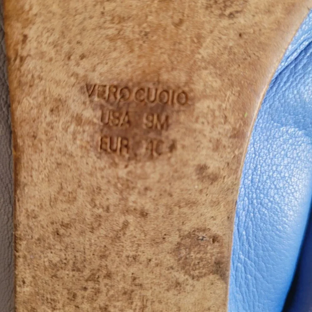 Bahama Blue Leather Ballet Flats. EEEUC. Size 9M (EUR 40) - Picture 9 of 12